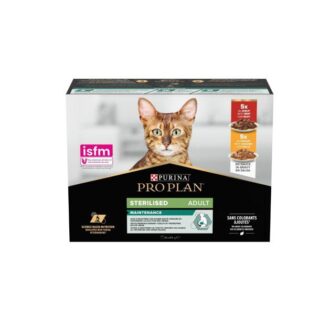 purina pro plan sterilised cat gravy chicken beef 10 pcs