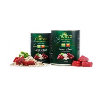nuevo dog senior lamb beef oats konserva gia skyloys me arni mosxari brwmi 400gr